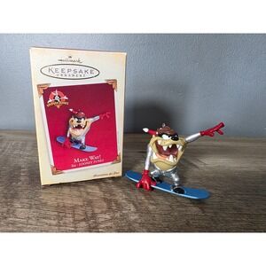 Hallmark Keepsake 2005 Looney Tunes‎ Taz Snowboarding Ornament Make Way! Boxed